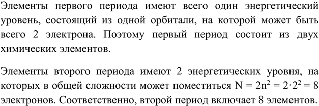 Изображение 1. Почему первый период содержит всего два химических элемента, а второй — восемь?    Элементы...