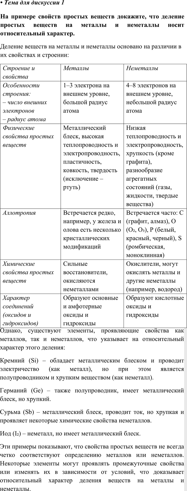 Изображение Глава 2 Тема для дискуссии 1 ГДЗ Габриелян 8 класс (Базовый уровень)
