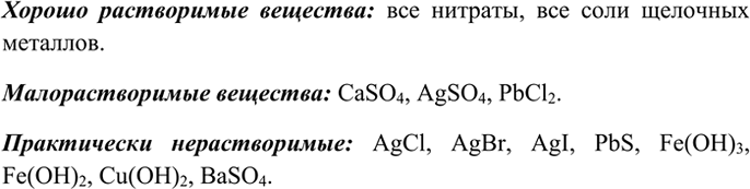 Изображение 2 Приведите примеры хорошо растворимых, малорастворимых и практически нерастворимых в воде веществ различных классов, пользуясь таблицей...