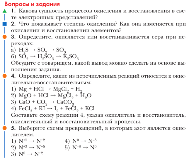 Выберите схемы превращений в которых происходит процесс окисления