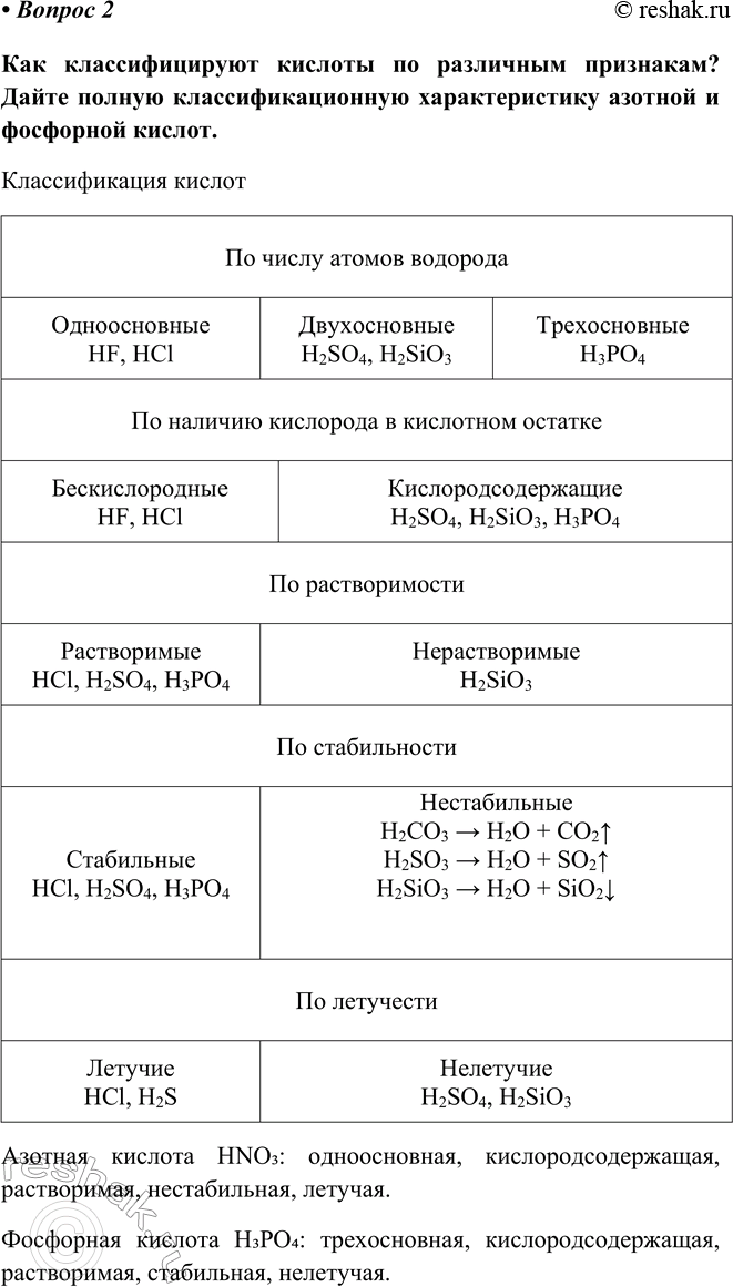 Изображение Параграф 31 Вопрос 2 ГДЗ Габриелян Остроумов 8 класс (углубленный)