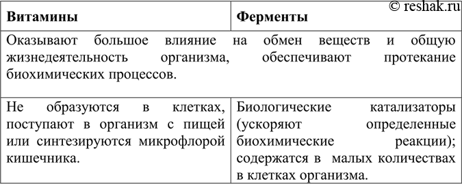 Изображение Чем различаются витамины и ферменты? Что общего между ними?   Химическая реакция – ответное...