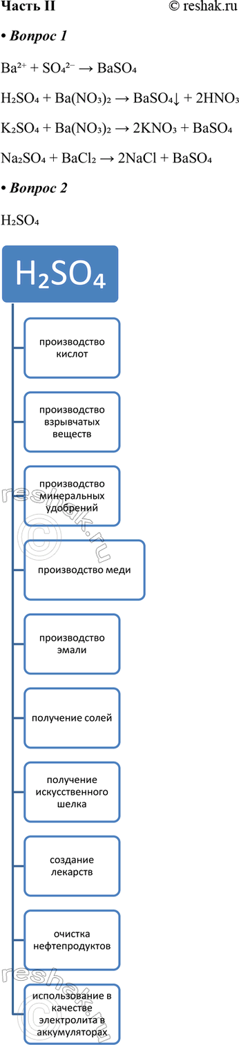 ����������� ����� II1. �������� ����������� ������ ��������� ������������ ������� �� �������-��� � ��������� ��� ��������������� ������������ ���������.Ba2+ + SO42- > BaSO4...