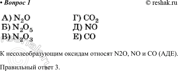 ����������� 1 � ������� �������A) N2O �) ��2B) N2O5 �) N��) N2O3 �) ��� ���������������� ������� ���������1) ��� 3) ���2) ��� 4) ���� ���������������� �������...