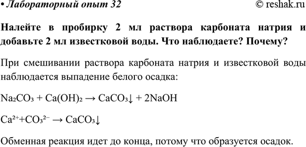 Изображение Лабораторный опыт 32 ГДЗ Габриелян Остроумов 9 класс (Углубленный)