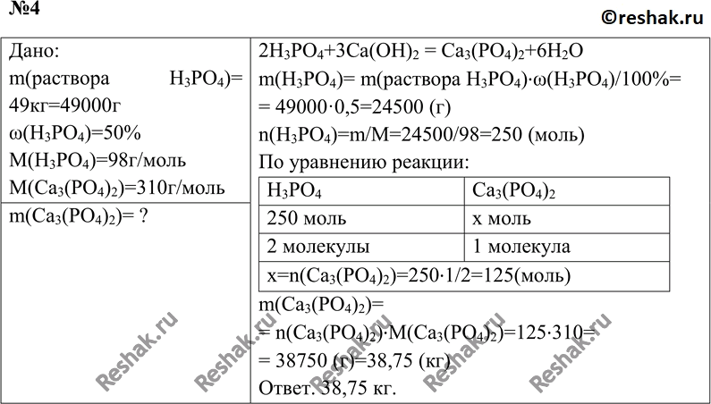 Формула гидроксида 1 h3po4. Фосфорная кислота и гидроксид кальция.