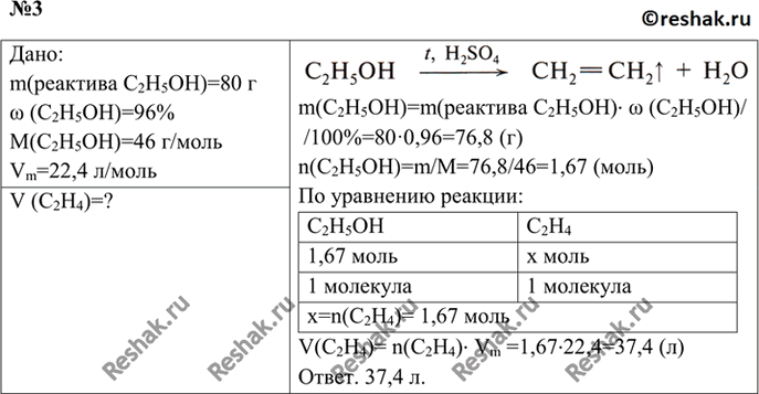 Рассчитайте количество вещества спирта